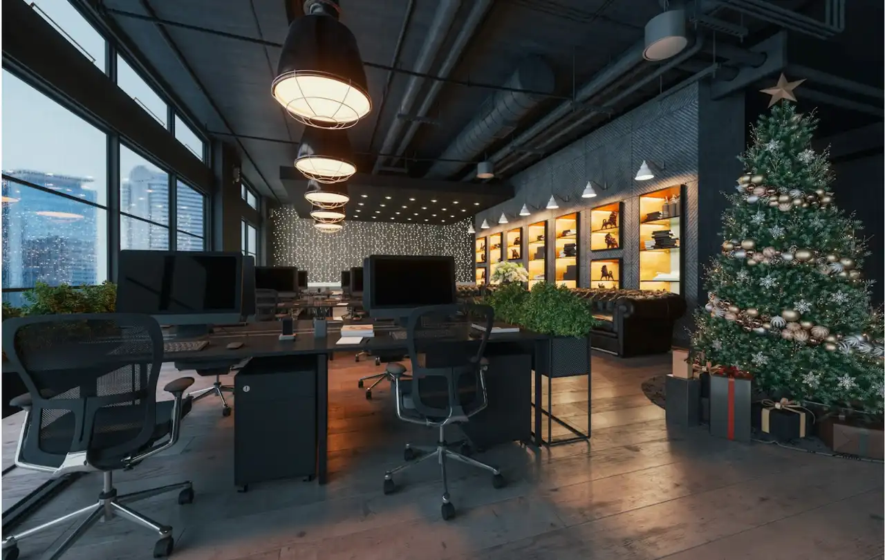 Commercial office space with integrated lighting control and AV automation using Lutron cable with Crestron, AMX, and DMX systems