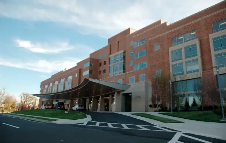 Modern healthcare facility supported by fiber optic network infrastructure for high-speed data communication and connected medical systems
