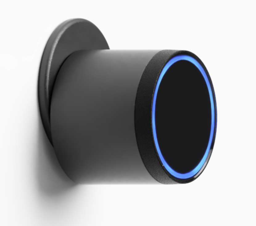 Last Lock Mortise smart lock in matte black with illuminated blue status ring